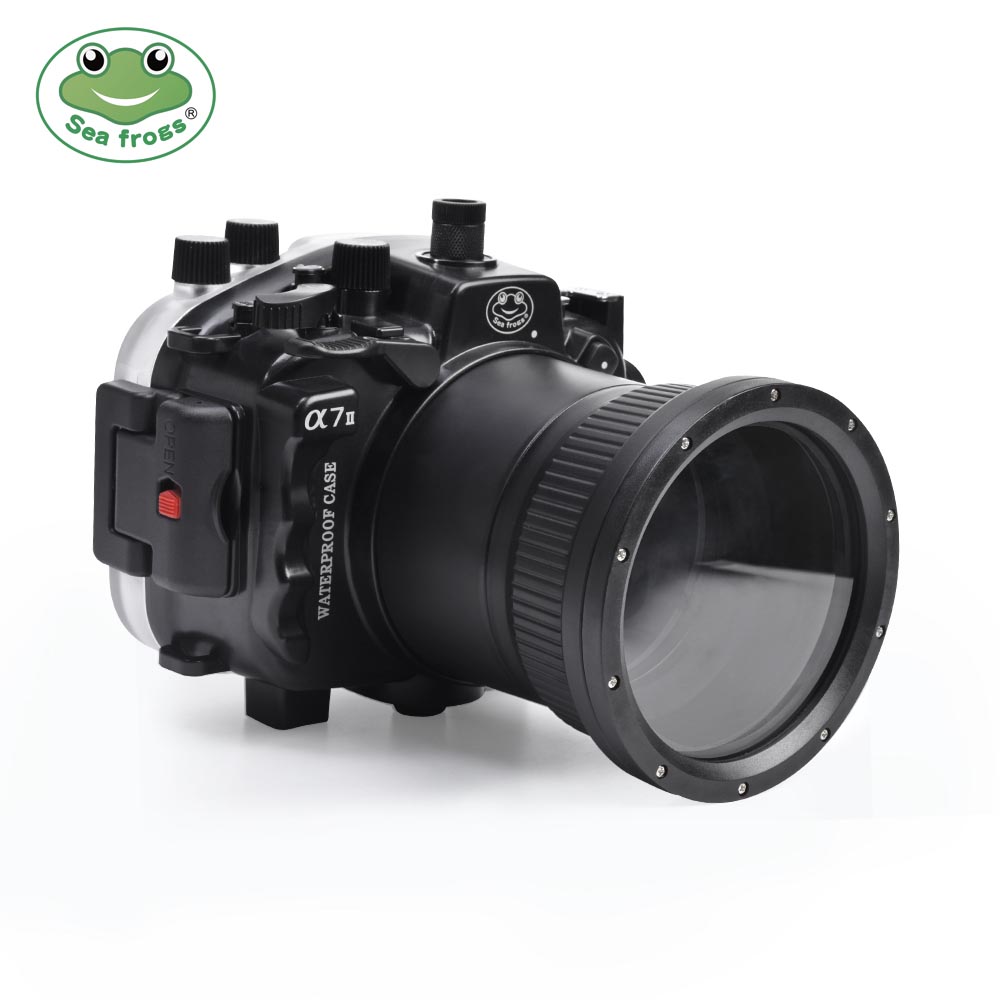 Sea Frogs 40M/130FT Underwater Camera Housing For Sony A7 II With Long Port (90mm)