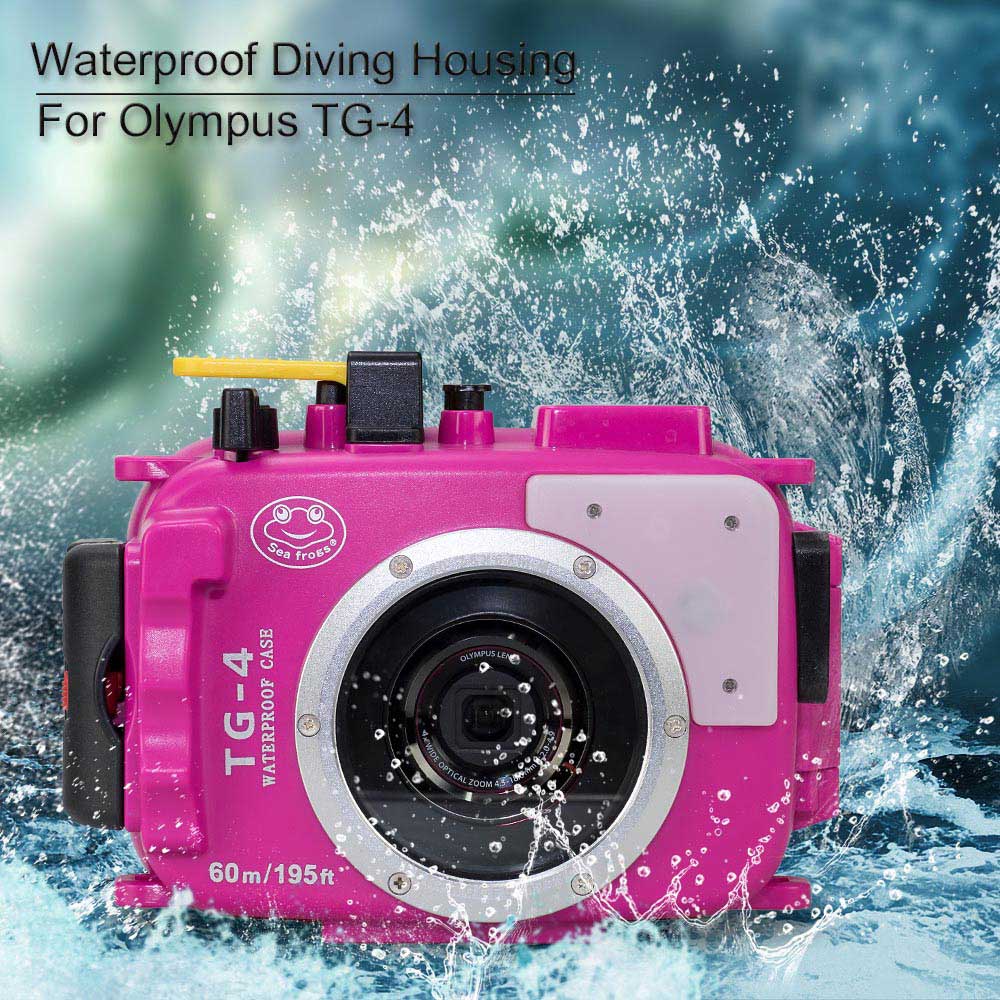 Olympus TG-3 & TG-4 60m/195ft Sea Frogs Underwater Camera Housing (Pink)