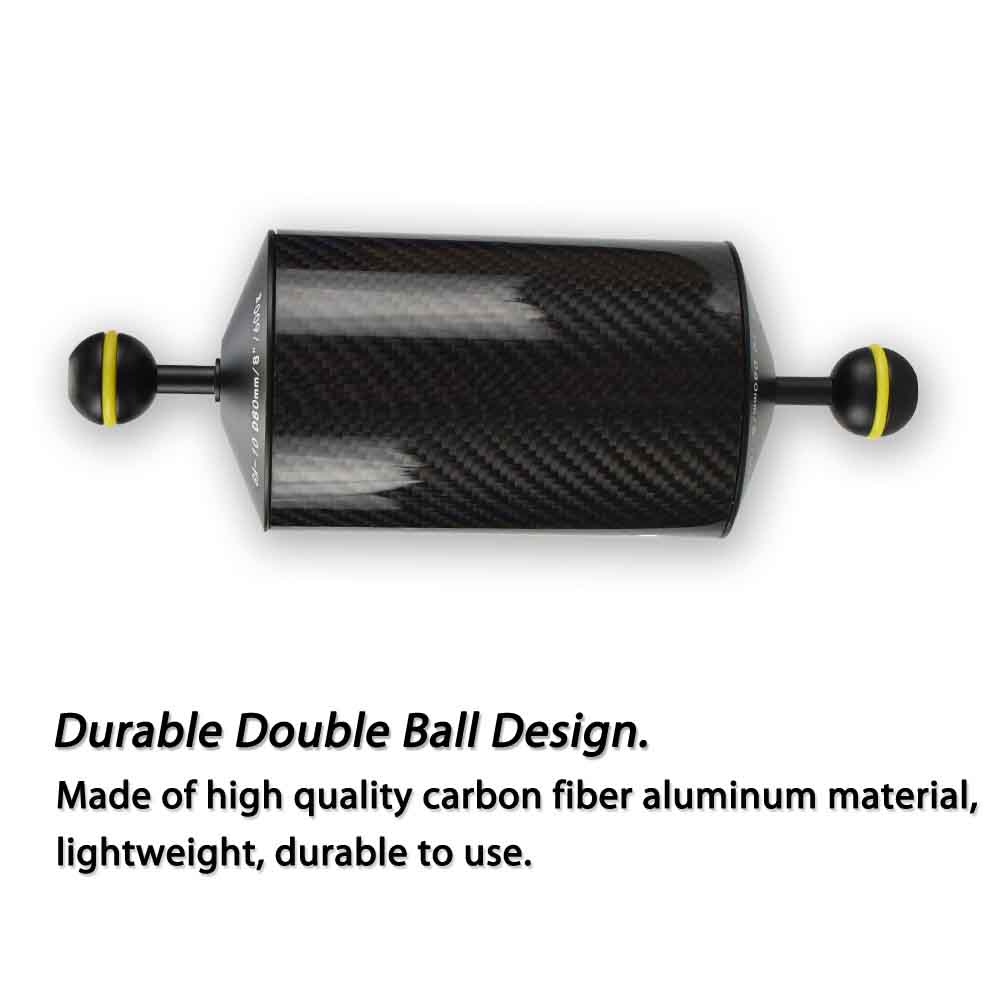 Diameter 80mm Carbon Fiber Underwater Float Arm For Video Light/Strobe Mounting