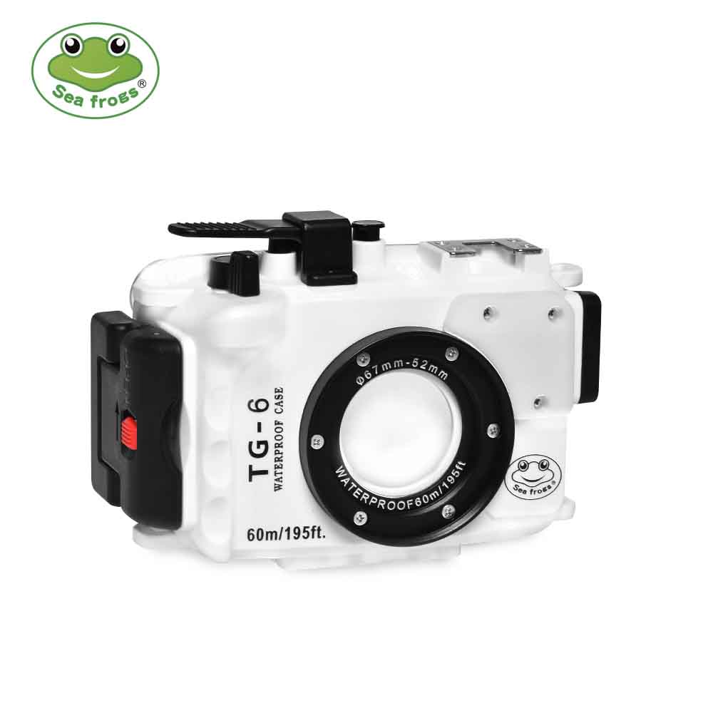 Sea Frogs 60m/195ft Underwater Camera Housing for Olympus TG-6（white）