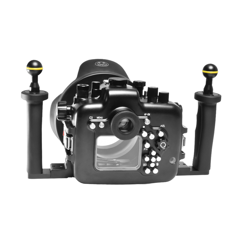 100M/325FT Aluminum Alloy Underwater Camera Housing For Sony A9 With Standard Glass Dome Port (16-35mm)