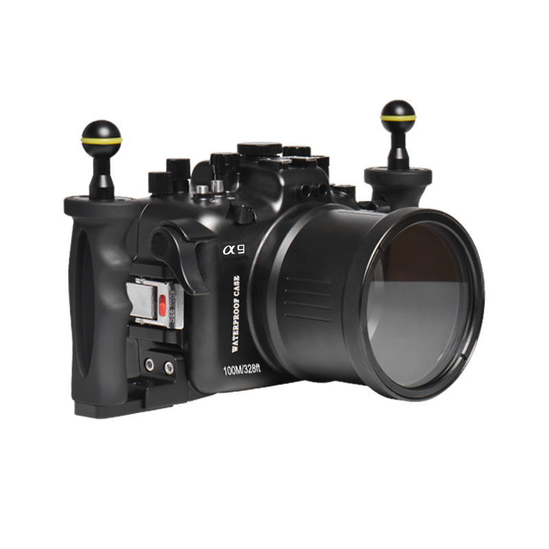 100M/325FT Aluminum Alloy Underwater Camera Housing For Sony A9 With Standard Port (28-70mm)
