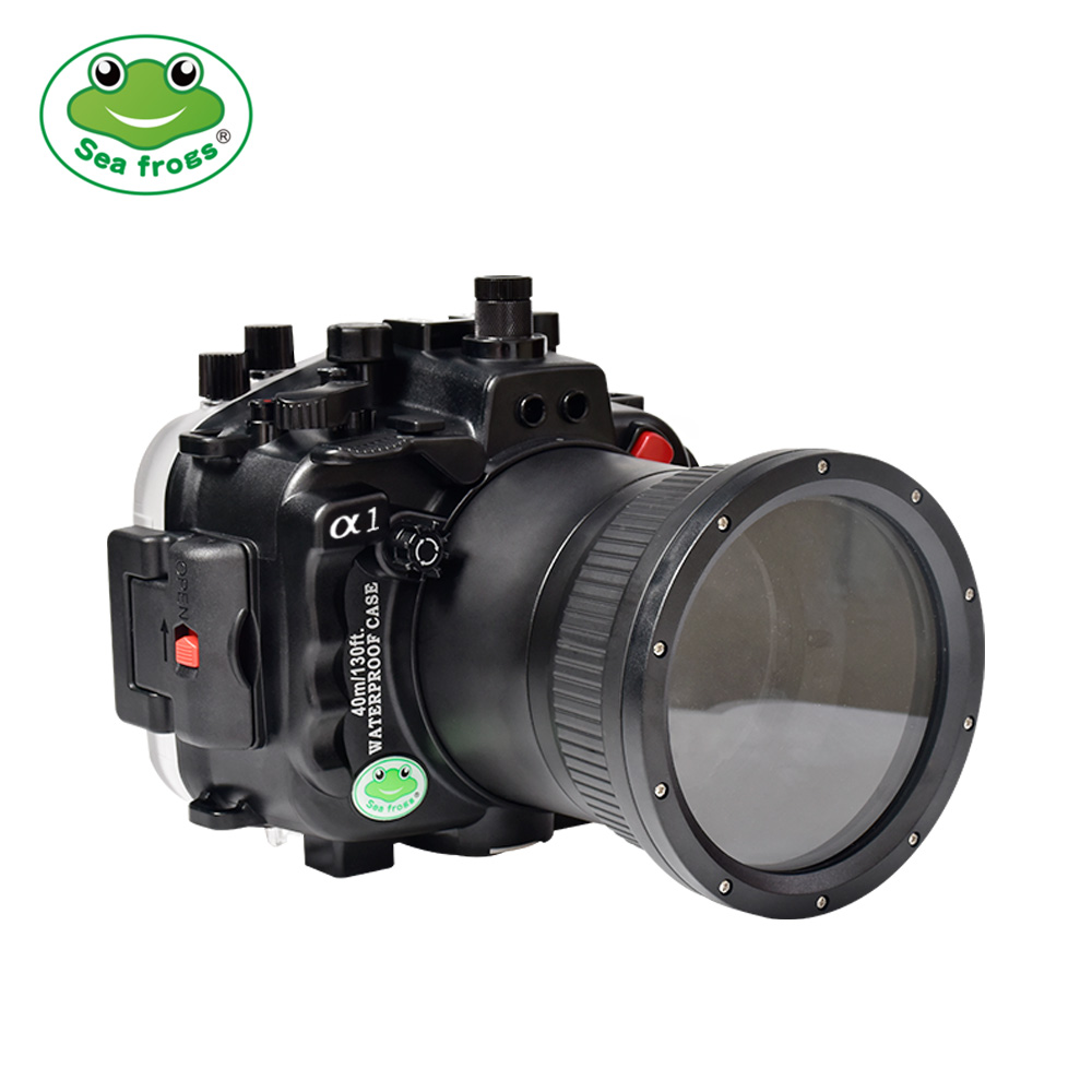 Sea Frogs 40M/130FT Underwater Camera Housing For Sony A1 With Long Port (90mm)
