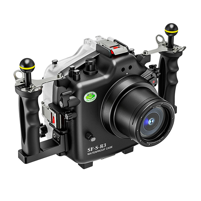 Sea Frogs 40M/130FT Underwater Camera Housing For Canon EOS-R3 With FL60 Flat Port